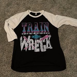 Train 🚂 wreck 3/4 sleeve t shirt.